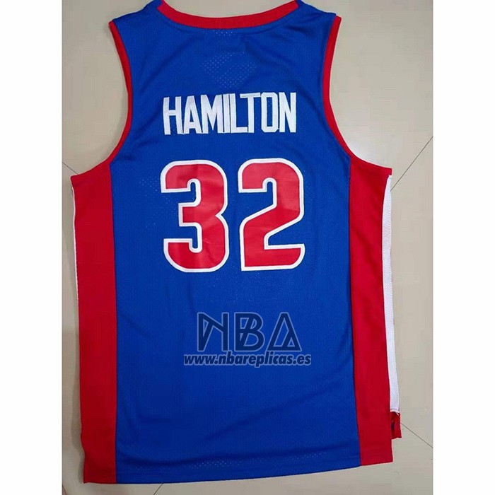 Camiseta Detroit Pistons Richard Hamilton NO 32 Mitchell & Ness 2003-04 Azul